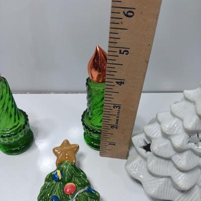 Vintage Avon candle bottles - tree shaped dish - tree candle holder