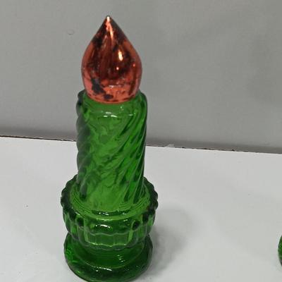 Vintage Avon candle bottles - tree shaped dish - tree candle holder