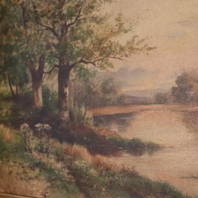 Vintage Framed Landscape Painting