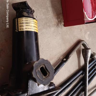 Automotive items - Small bottle jack - 4 way - metal box with reflectors