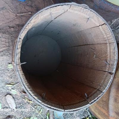 Vintage Wooden Primitive Wire Banded Nail Keg Barrel Rustic Farm Cabin Decor