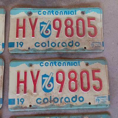 1976 Bicentennial Colorado License plates