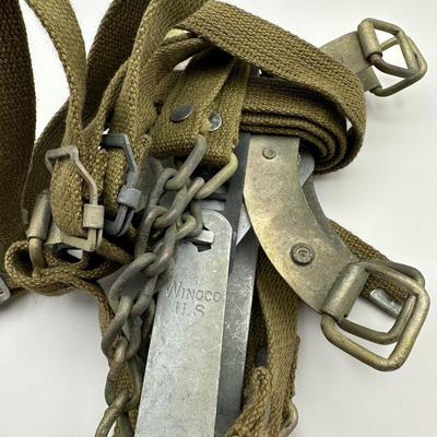 Vintage WWII US Army Mountain Division Crampons Ice Creepers U.S. M.B. CO