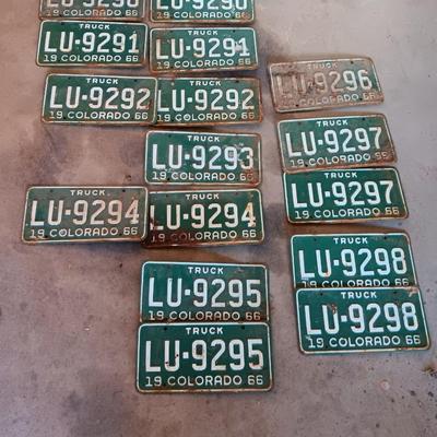 Collection of Vintage Colorado License plates 1966