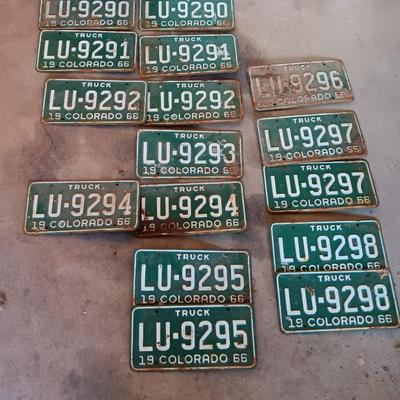 Collection of Vintage Colorado License plates 1966