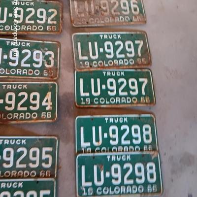 Collection of Vintage Colorado License plates 1966