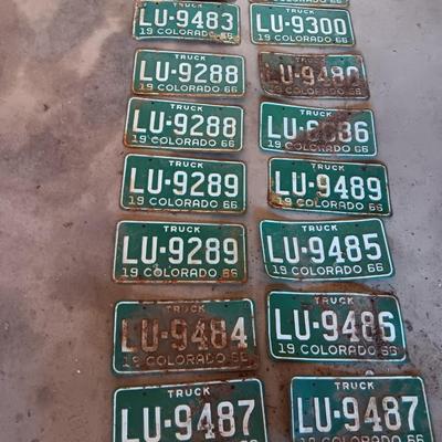 Colorado vintage License Plates 1966