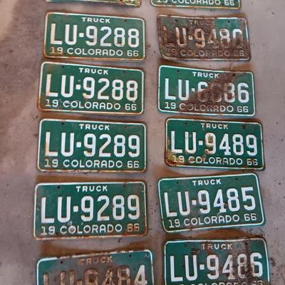Colorado vintage License Plates 1966