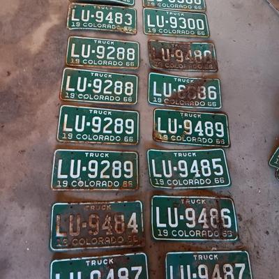 Colorado vintage License Plates 1966