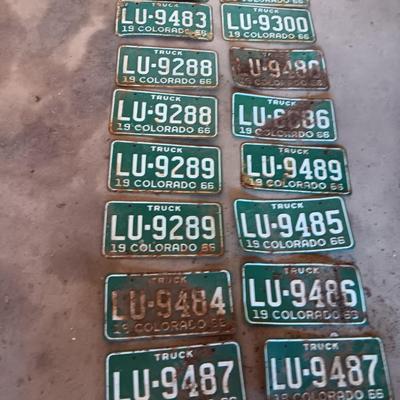 Colorado vintage License Plates 1966
