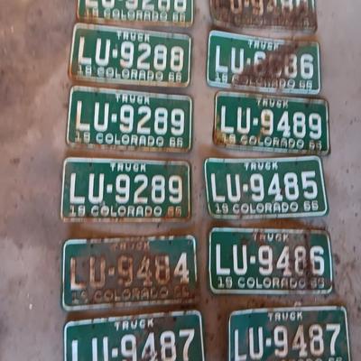 Colorado vintage License Plates 1966
