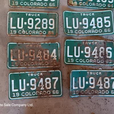 Colorado vintage License Plates 1966