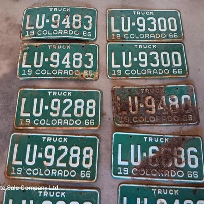 Colorado vintage License Plates 1966