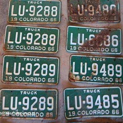 Colorado vintage License Plates 1966