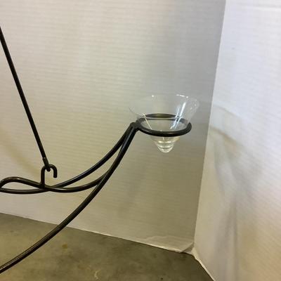 435 Metal and Glass Votive Chandelier