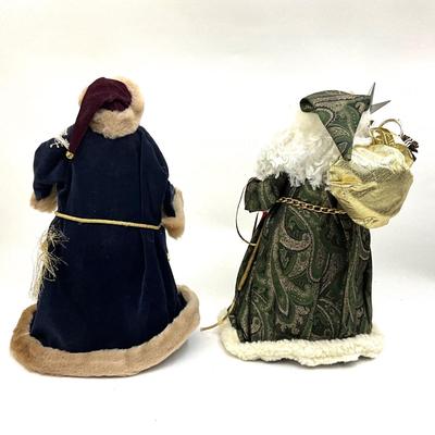 532 Two 15" and 12" High Decorative Santa Figures