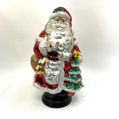 536 Large Glass Decorative 18.5" Santa Figure