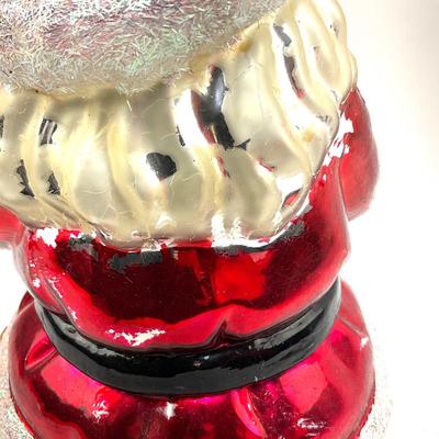 537 Large 15" Glass Handpainted Santa Figure