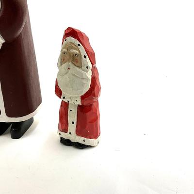 542 Lot of Handcarved Wooden Santa Figures