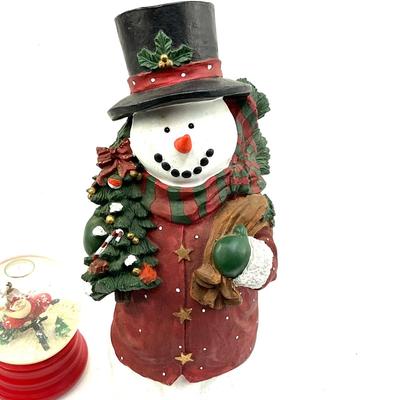 545 Large 17" Snowman Figure with 7" Snowglobe