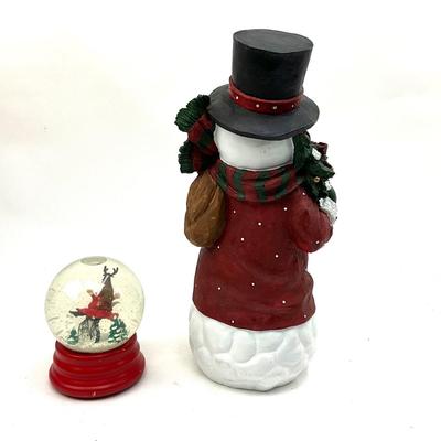 545 Large 17" Snowman Figure with 7" Snowglobe
