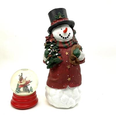 545 Large 17" Snowman Figure with 7" Snowglobe