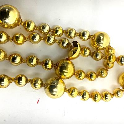 548 Two Sets of 6' Red and Gold Glass Garland