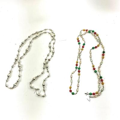 551 Set of Two Glass Silver and Multi Colored Garland