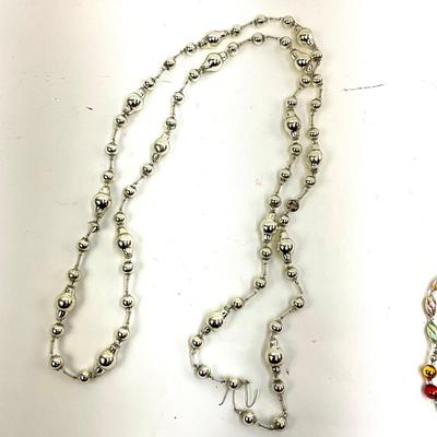 551 Set of Two Glass Silver and Multi Colored Garland