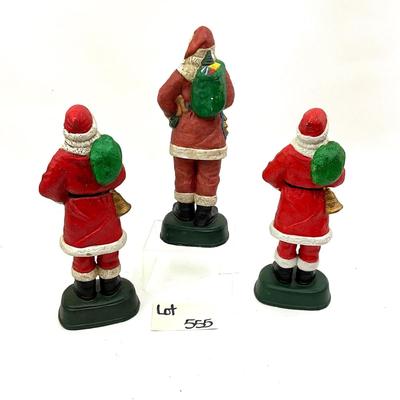 555 Set of 3 Ceramic Santas