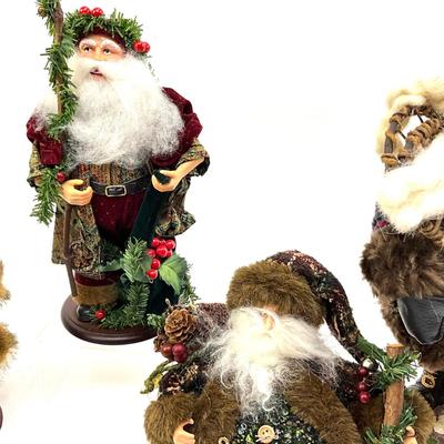 557 Lot of Woodland Style Santa Figures