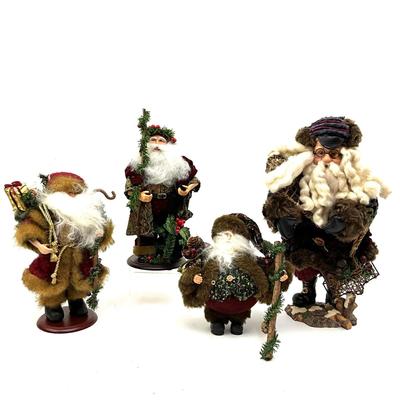 557 Lot of Woodland Style Santa Figures