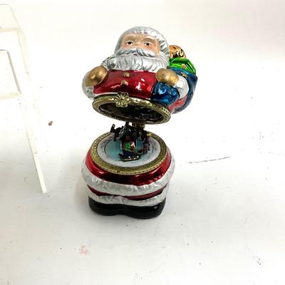 579 Lot of Porcelain Miniature Boxes with Musical Santa Box