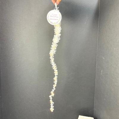 597 Two New Pre-lit 24" Icicle Ornaments Battery Operated
