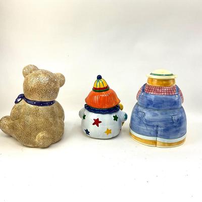 598 Lot of 3 Ceramic Cookie Jars