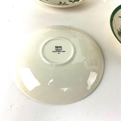 609 Set of 6 SPODE Christmas Tree Cups and Saucers