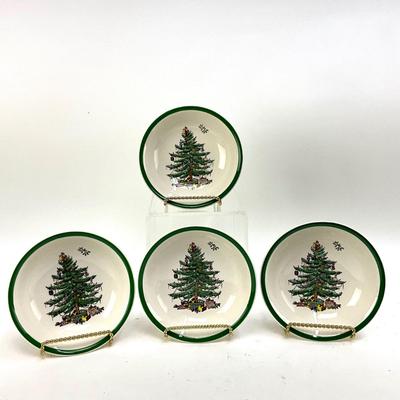 614 Set of 4 SPODE Christmas Tree Bowls