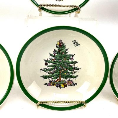 615 Set of 4 SPODE Christmas Tree Bowls