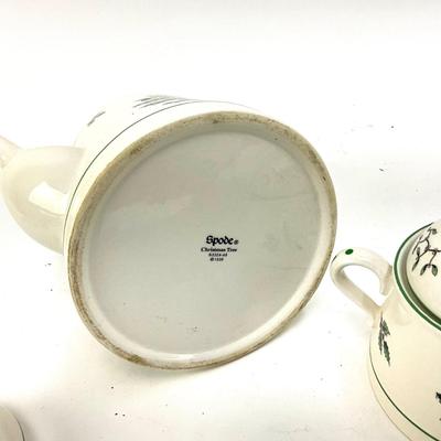 618 SPODE Christmas Tree Teapot and covered Sugar Bowl