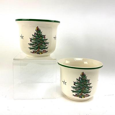 619 Pair of SPODE Christmas Planters