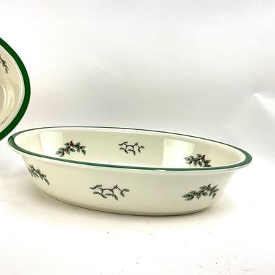 621 Two Oval SPODE Christmas Tree Oven to Table Baking Dish