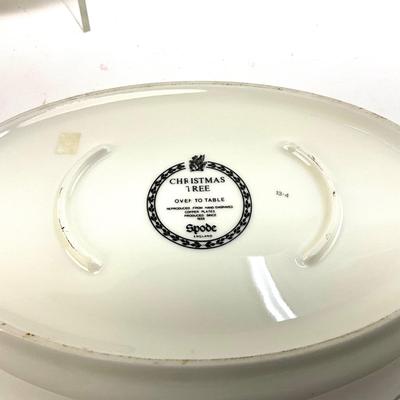 621 Two Oval SPODE Christmas Tree Oven to Table Baking Dish