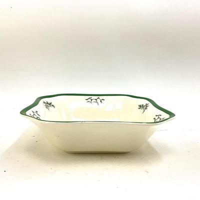 622 Large Square SPODE Christmas Tree 9.25" Serving Bowl