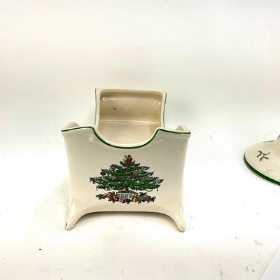 624 SPODE Christmas Tree Cracker Sleigh and Candlestick