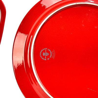 627 Waechtersbach German Red Christmas Carafe and Charger