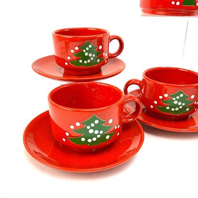 628 Waechtersbach German Red Christmas Teaset