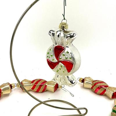 642 Handblown Glass Candy and Candy Cane Ornaments