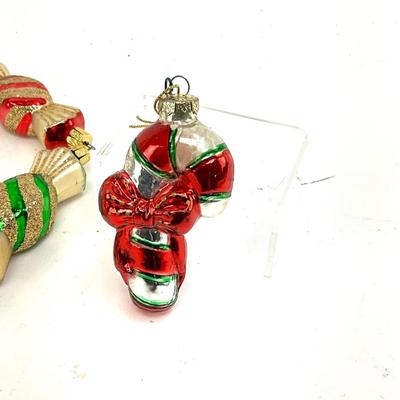 642 Handblown Glass Candy and Candy Cane Ornaments