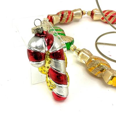 642 Handblown Glass Candy and Candy Cane Ornaments