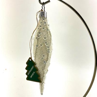 650 Lot of 8 Whitehurst Glass Teardrop Ornaments with Water Look